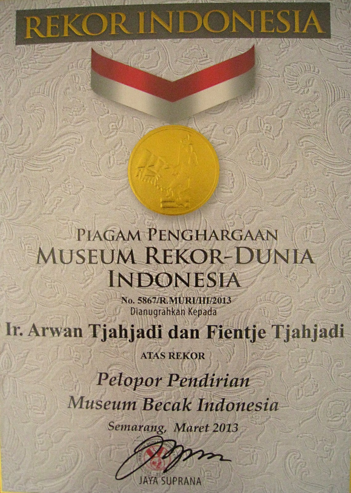 MUSEUM BECAK DI INDONESIA